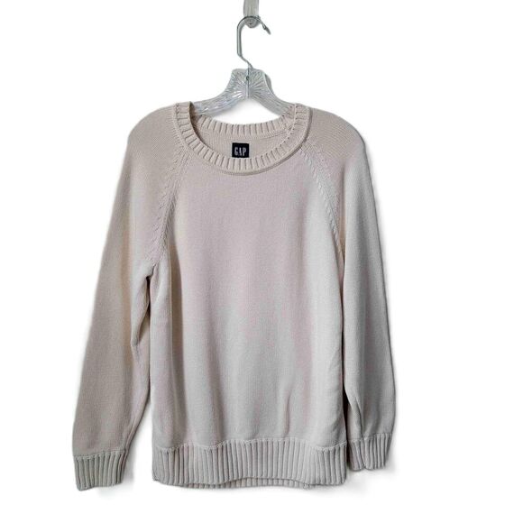 GAP Sweaters - GAP Birch Crew Neck Cotton Sweater Long Sleeves Ribbed Cuffs Hem Small S809086